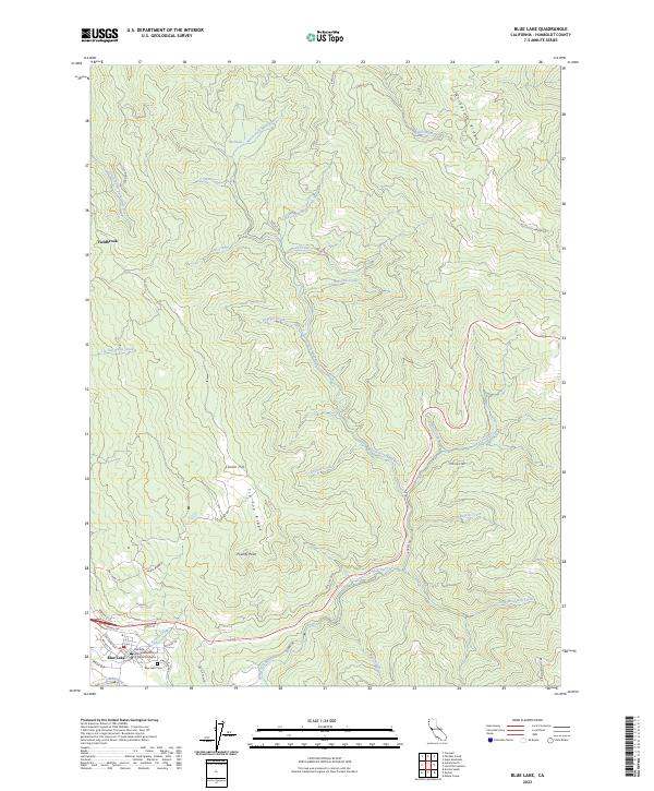 Blue Lake, CA — USGS 7.5-minute topo (2023)