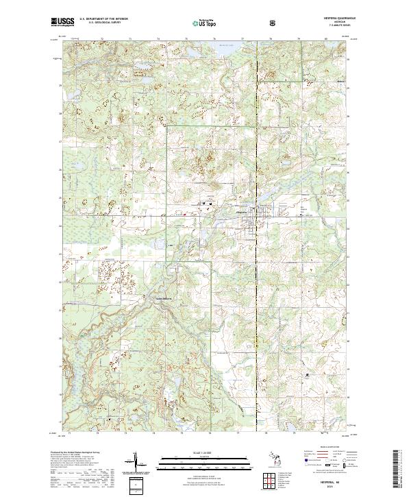 Hesperia, MI — USGS 7.5-minute topo (2023)