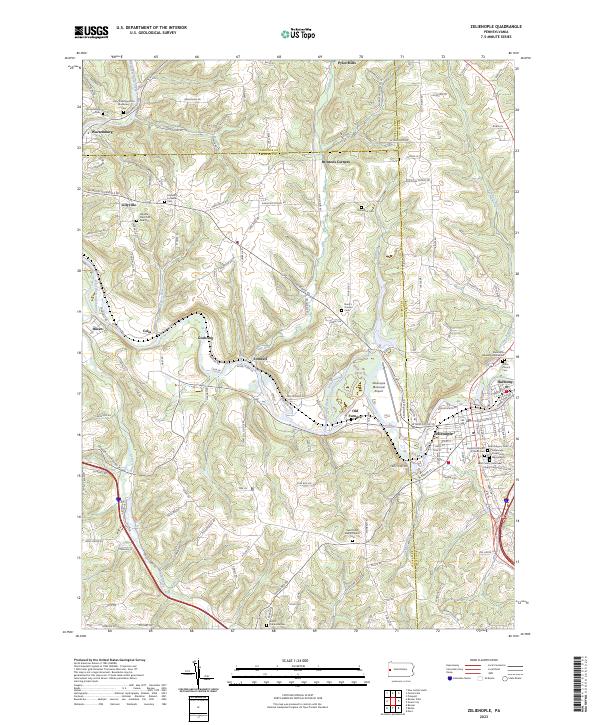 Zelienople, PA — USGS 7.5-minute topo (2023)