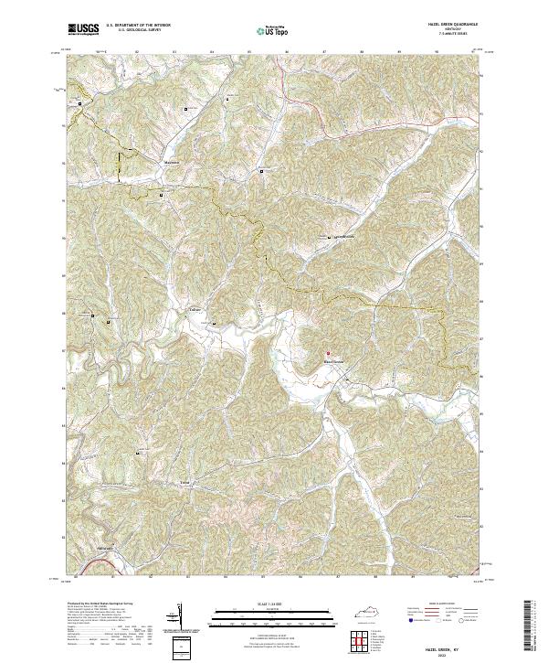 Hazel Green, KY — USGS 7.5-minute topo (2022)