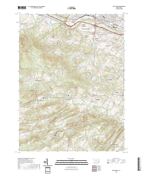 Pottstown, PA — USGS 7.5-minute topo (2023)