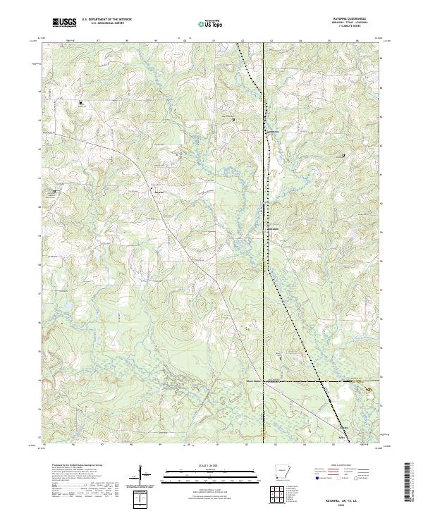 Ravanna, AR-TX-LA — USGS 7.5-minute topo (2024)