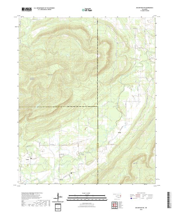 McCurtain SW, OK — USGS 7.5-minute topo (2022)