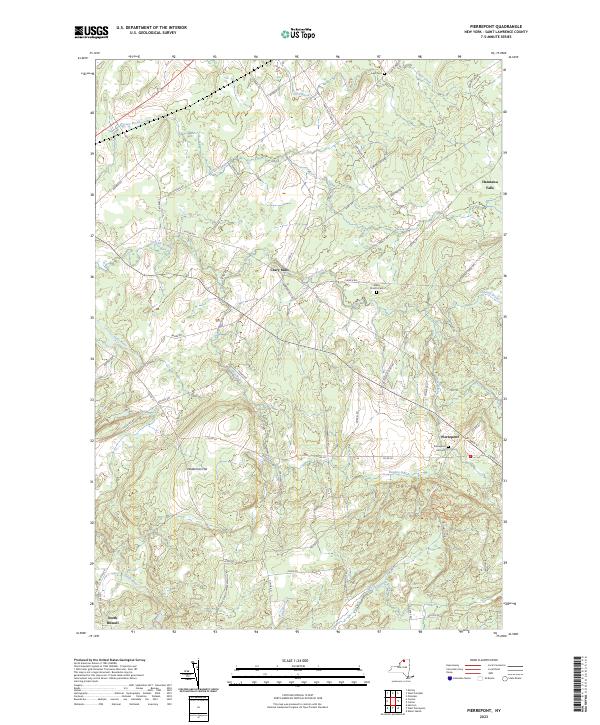 Pierrepont, NY — USGS 7.5-minute topo (2023)