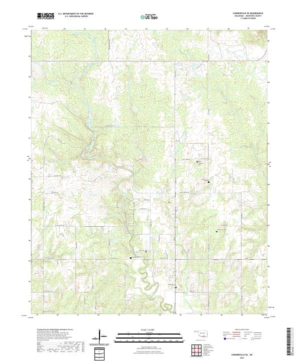 Connerville SE, OK — USGS 7.5-minute topo (2022)