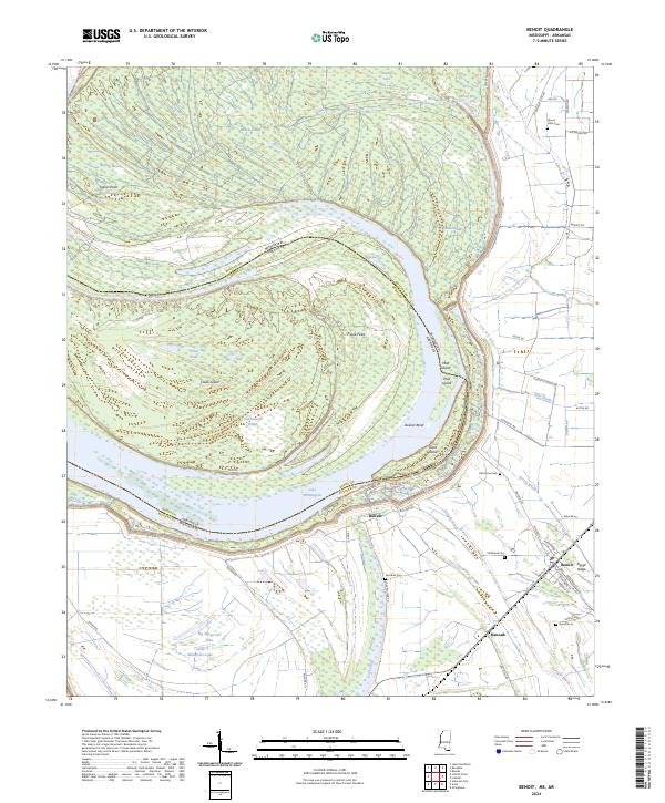 Benoit, MS-AR — USGS 7.5-minute topo (2024)