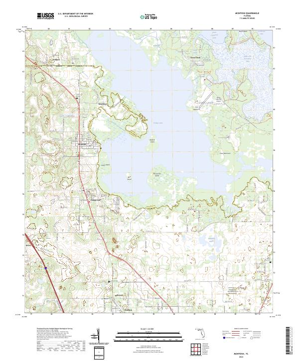 McIntosh, FL — USGS 7.5-minute topo (2024)