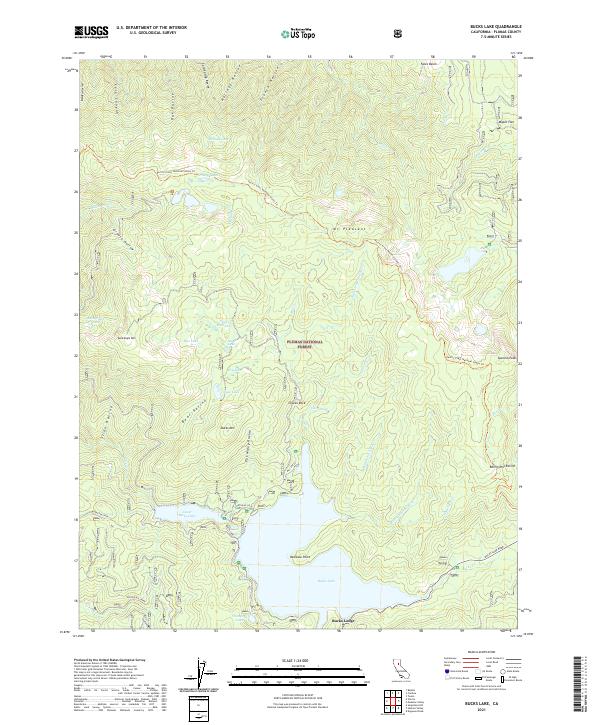 Bucks Lake, CA — USGS 7.5-minute topo (2021)