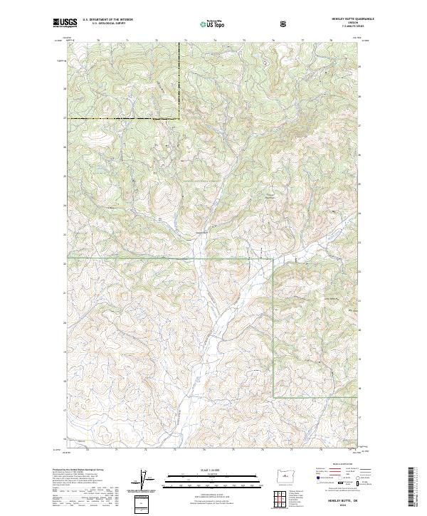 Hensley Butte, OR — USGS 7.5-minute topo (2024)