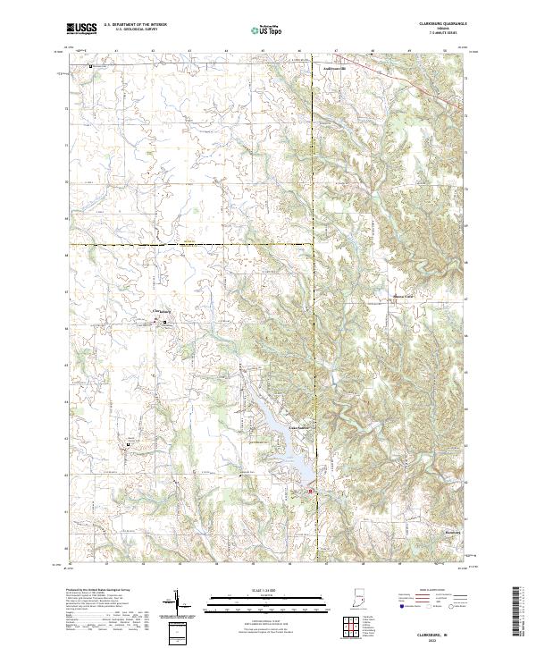 Clarksburg, IN — USGS 7.5-minute topo (2022)