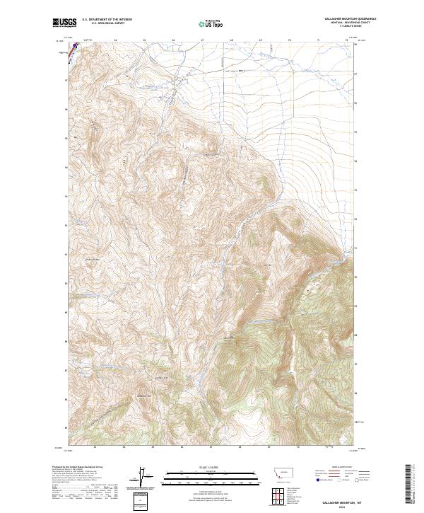 Gallagher Mountain, MT — USGS 7.5-minute topo (2024)