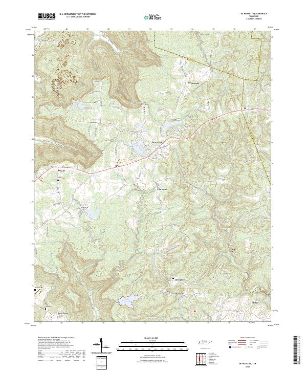 De Rossett, TN — USGS 7.5-minute topo (2022)