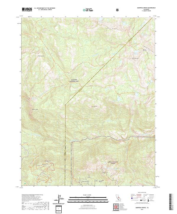 Mariposa Grove, CA — USGS 7.5-minute topo (2021)
