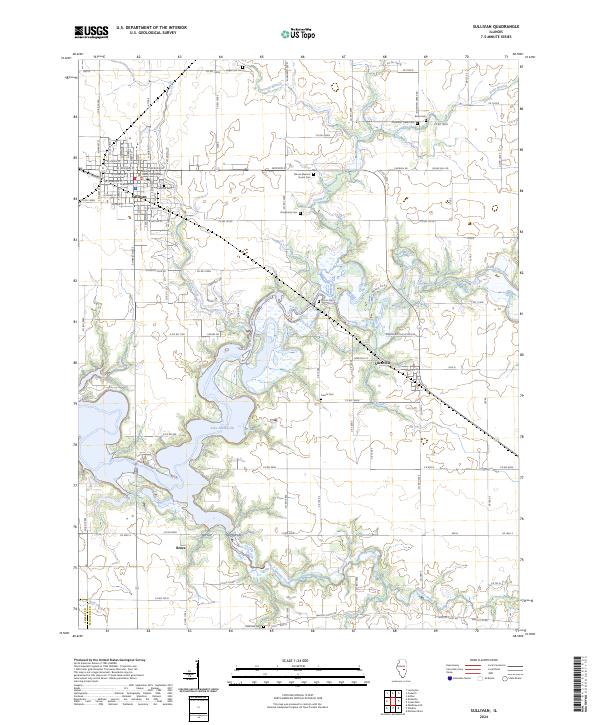 Sullivan, IL — USGS 7.5-minute topo (2024)