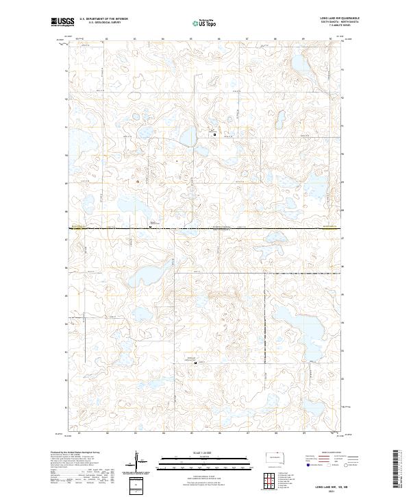 Long Lake NW, SD-ND — USGS 7.5-minute topo (2021)
