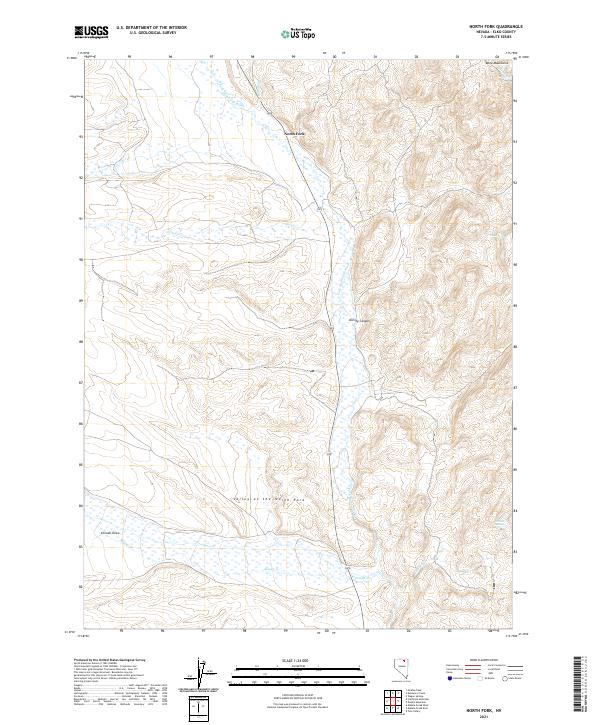 North Fork, NV — USGS 7.5-minute topo (2021)