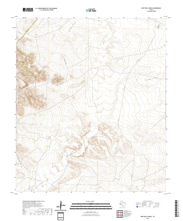 Deep Well Ranch, TX — USGS 7.5-minute topo (2022)