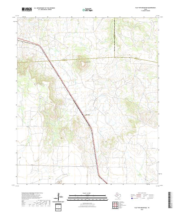 Flat Top Mountain, TX — USGS 7.5-minute topo (2022)