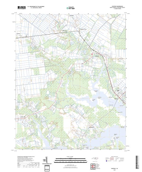 Pantego, NC — USGS 7.5-minute topo (2022)