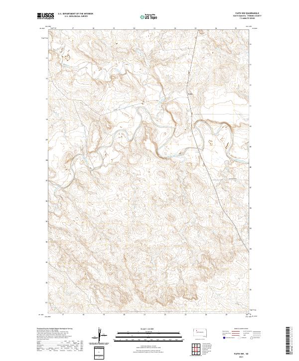 Faith NW, SD — USGS 7.5-minute topo (2021)