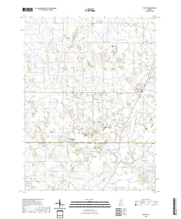 Fulton, IN — USGS 7.5-minute topo (2022)