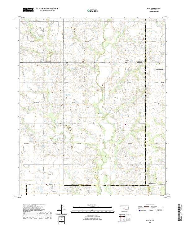 Letitia, OK — USGS 7.5-minute topo (2022)