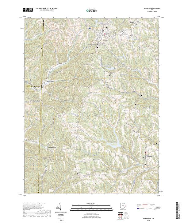 Barnesville, OH — USGS 7.5-minute topo (2023)