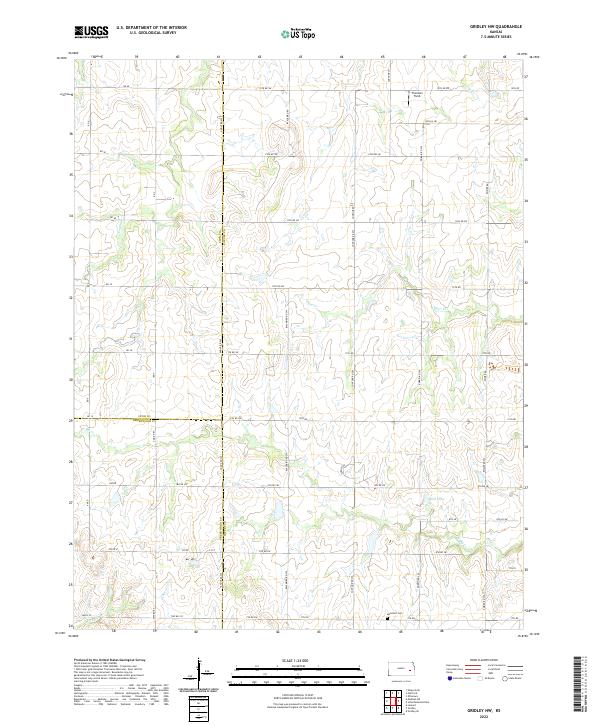 Gridley NW, KS — USGS 7.5-minute topo (2022)