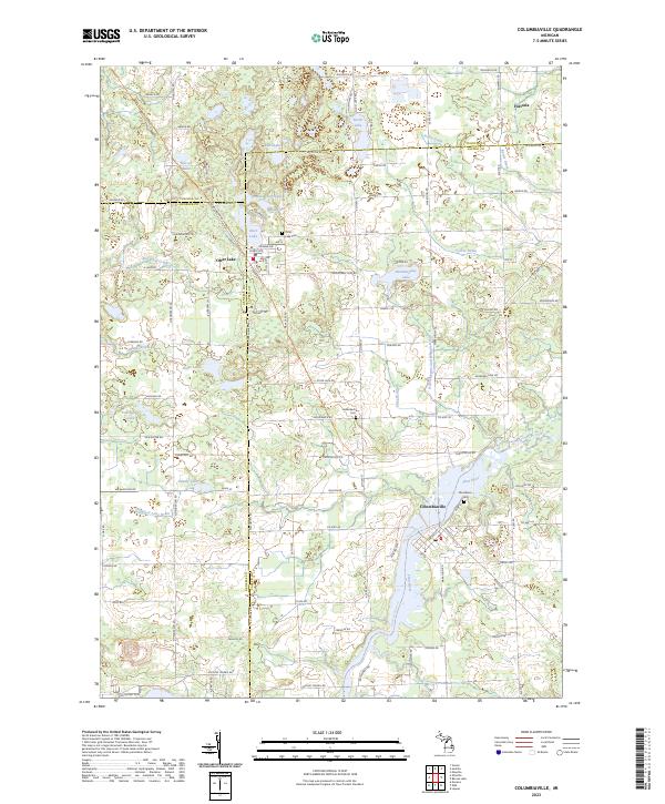 Columbiaville, MI — USGS 7.5-minute topo (2023)