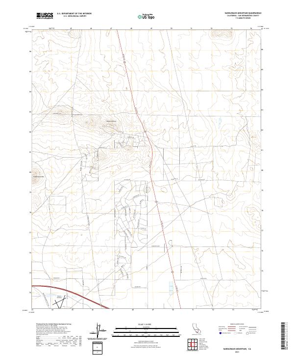 Saddleback Mountain, CA — USGS 7.5-minute topo (2021)