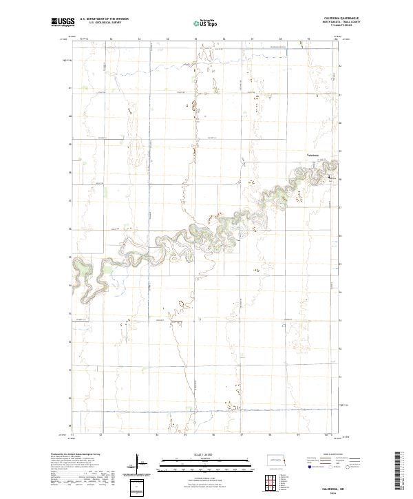 Caledonia, ND — USGS 7.5-minute topo (2024)
