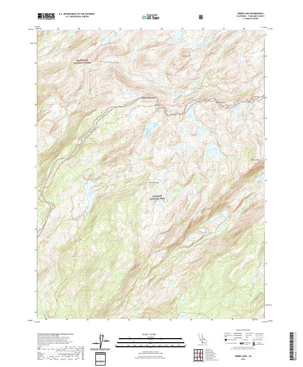 Kibbie Lake, CA — USGS 7.5-minute topo (2021)