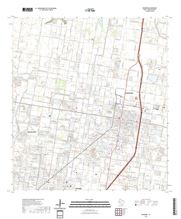 Edinburg, TX — USGS 7.5-minute topo (2022)