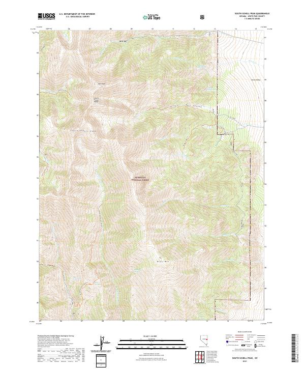 South Schell Peak, NV — USGS 7.5-minute topo (2021)