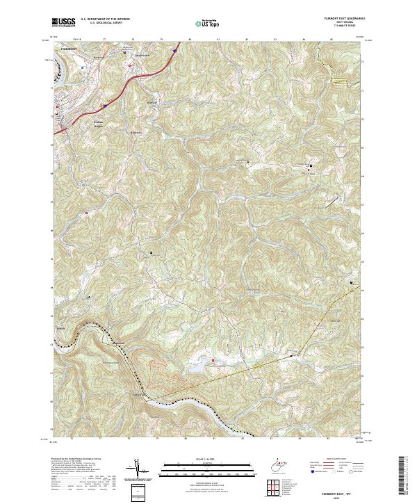 Fairmont East, WV — USGS 7.5-minute topo (2023)