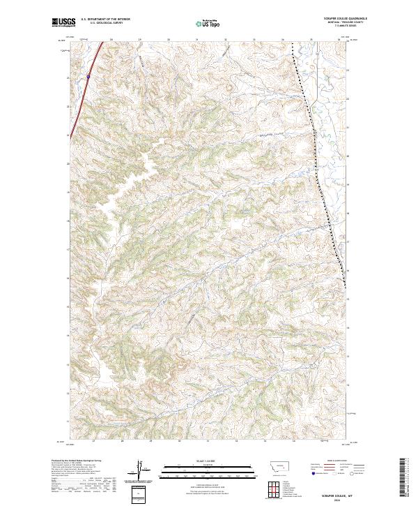 Scraper Coulee, MT — USGS 7.5-minute topo (2024)