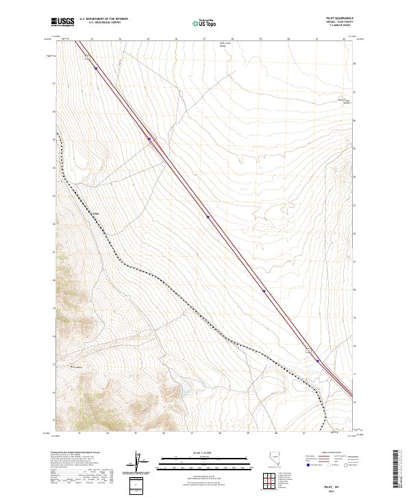 Pilot, NV — USGS 7.5-minute topo (2021)