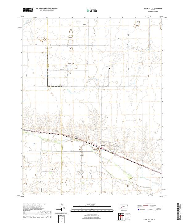 Dodge City SW, KS — USGS 7.5-minute topo (2022)