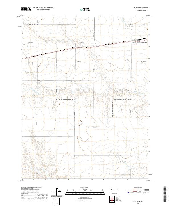 Monument, KS — USGS 7.5-minute topo (2022)