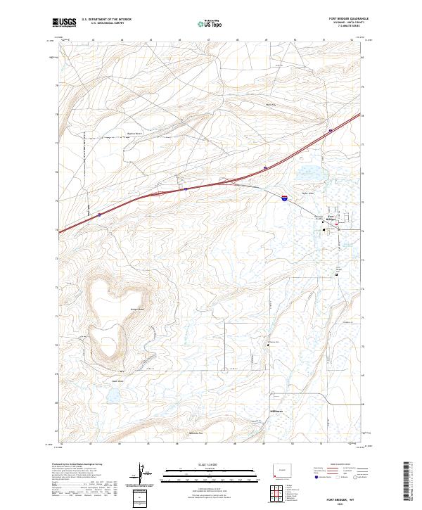 Fort Bridger, WY — USGS 7.5-minute topo (2021)