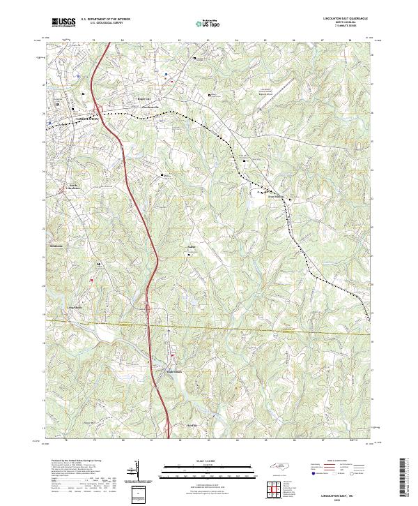 Lincolnton East, NC — USGS 7.5-minute topo (2022)