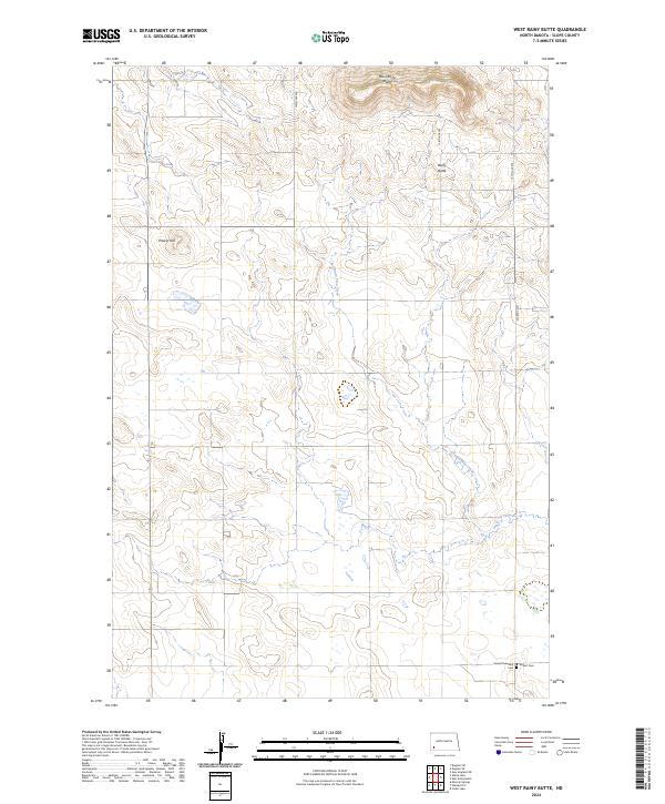 West Rainy Butte, ND — USGS 7.5-minute topo (2024)