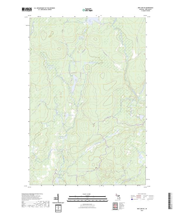 Ned Lake SE, MI — USGS 7.5-minute topo (2023)