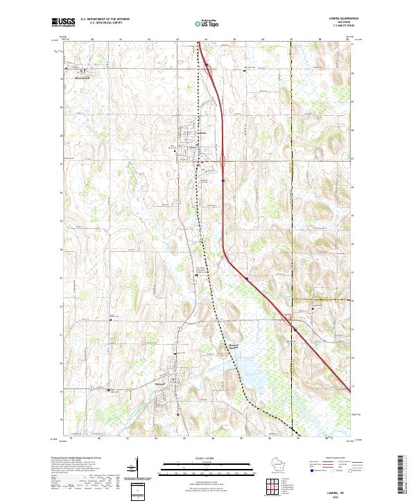 Lomira, WI — USGS 7.5-minute topo (2022)
