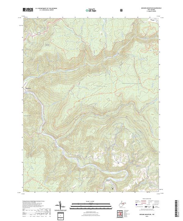 Mozark Mountain, WV — USGS 7.5-minute topo (2023)