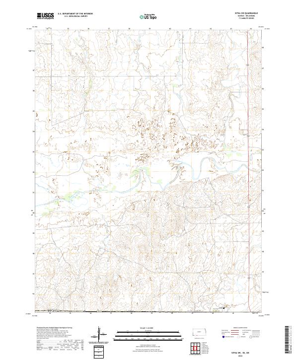Sitka SW, KS-OK — USGS 7.5-minute topo (2022)
