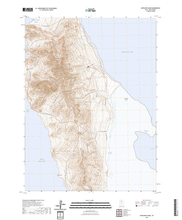 Antelope Island, UT — USGS 7.5-minute topo (2023)