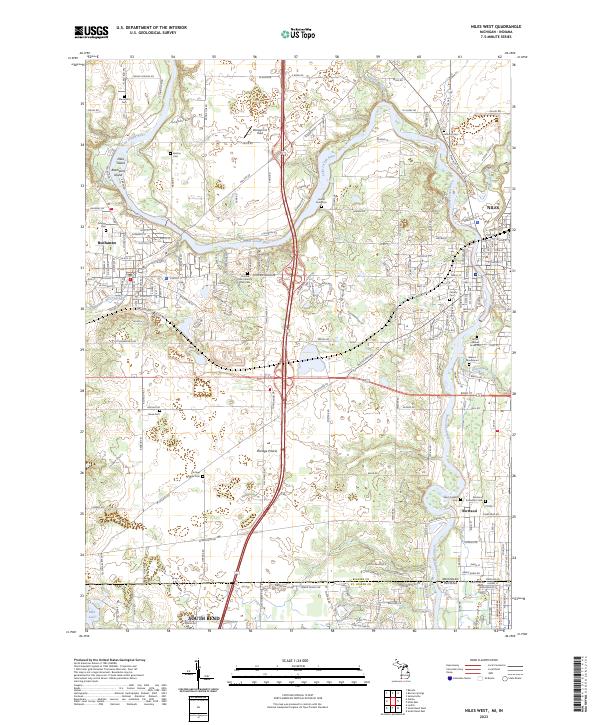 Niles West, MI-IN — USGS 7.5-minute topo (2023)