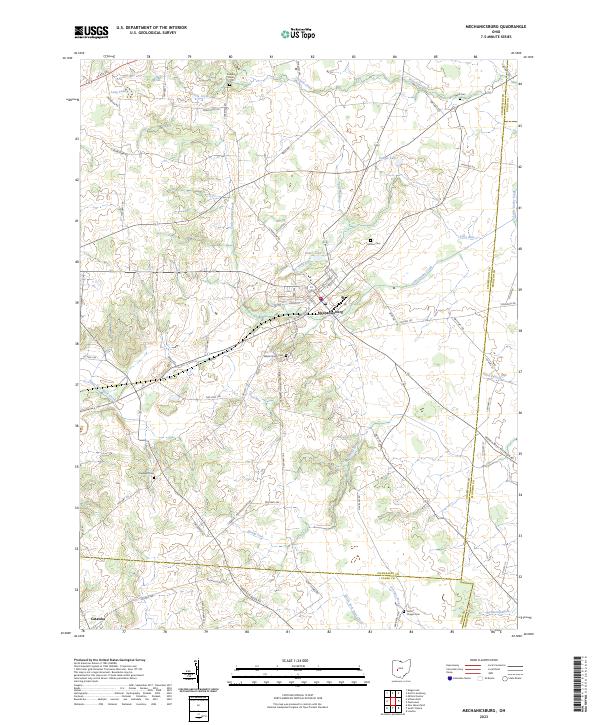 Mechanicsburg, OH — USGS 7.5-minute topo (2023)