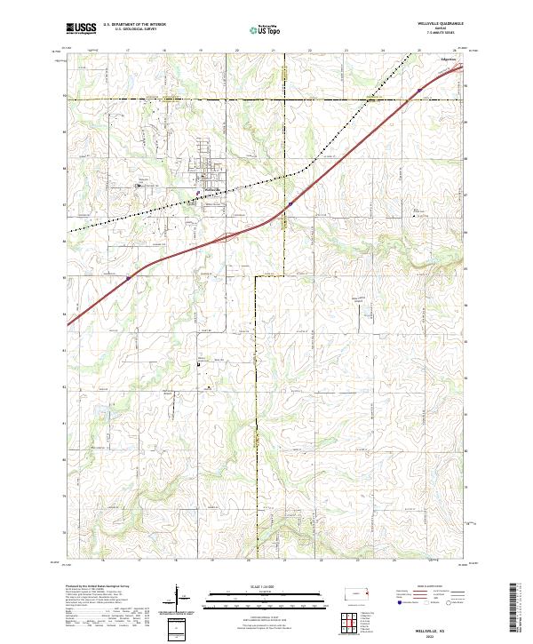 Wellsville, KS — USGS 7.5-minute topo (2022)